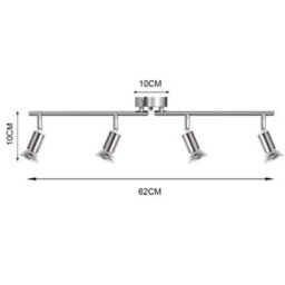 Silver Modern 4 Head Rotatable Ceiling Spotlight 62Cm Gu10 Led Lamp - thumbnail 2