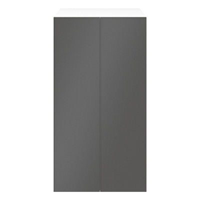 GoodHome Atomia Freestanding Matt Anthracite & White Particle Board Wardrobe (H)1875mm (W)1000mm (D)580mm - image 1