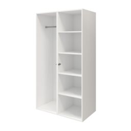 GoodHome Atomia Freestanding Matt Anthracite & White Particle Board Wardrobe (H)1875mm (W)1000mm (D)580mm - thumbnail 3