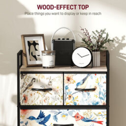 Homcom 4-Drawer Chest Of Drawers, Fabric Dresser, White - thumbnail 5