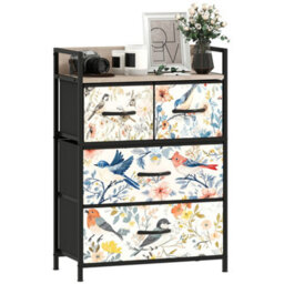 Homcom 4-Drawer Chest Of Drawers, Fabric Dresser, White - thumbnail 2