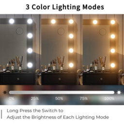 Fusou Dressing Table With Led Mirror, 15 Drawers  Vanity Desk With Power Outlet, 13 Lights, 3 Colour Modes, Vanity For Bedroom - thumbnail 8