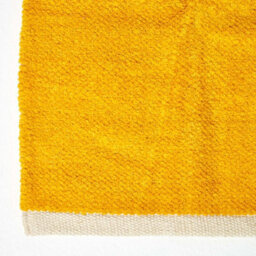 Homescapes Mustard 100% Cotton Plain Chenille Rug With Natural Trim, 90 X 150 Cm - thumbnail 3