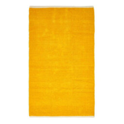 Homescapes Mustard 100% Cotton Plain Chenille Rug With Natural Trim, 90 X 150 Cm - thumbnail 2