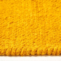 Homescapes Mustard 100% Cotton Plain Chenille Rug With Natural Trim, 90 X 150 Cm - thumbnail 4