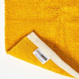 Homescapes Mustard 100% Cotton Plain Chenille Rug With Natural Trim, 90 X 150 Cm - thumbnail 5