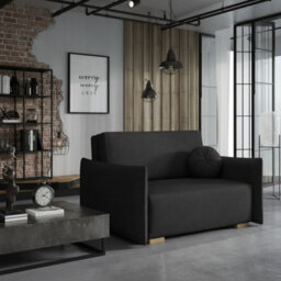 Living Room Sofa Bed Viva Glov Ii With Sleeping Function Storage Chipboard Polyurethane Foam 134X98X85Cm Black - thumbnail 1