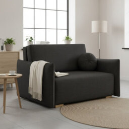 Living Room Sofa Bed Viva Glov Ii With Sleeping Function Storage Chipboard Polyurethane Foam 134X98X85Cm Black - thumbnail 2
