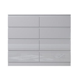 Fwstyle Carlton White Gloss 8 Drawer Chest Of Drawers (H) 99Cm (W) 110Cm (D) 40Cm - thumbnail 5