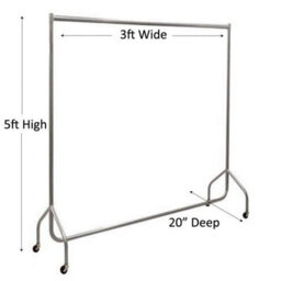Heavy Duty 3Ft Silver Clothes Rails, Garment Hanging Racks - thumbnail 1
