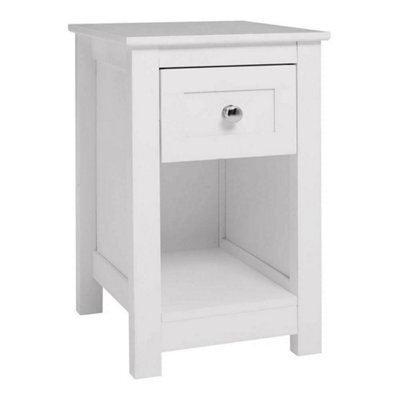 Small End Side Table Narrow Slim Wood Bedside Storage Cabinet +Drawer Nightstand - image 1