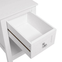 Small End Side Table Narrow Slim Wood Bedside Storage Cabinet +Drawer Nightstand - thumbnail 3