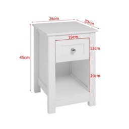 Small End Side Table Narrow Slim Wood Bedside Storage Cabinet +Drawer Nightstand - thumbnail 2