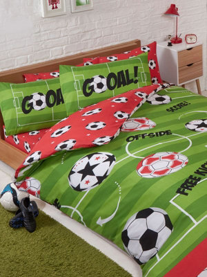Football Red Double Duvet Cover And Pillowcase Set - image 1