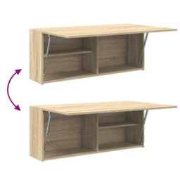 Walplus Bathroom Wall Cabinet Sonoma Oak 100X25X40 Cm Engineered Wood - thumbnail 9