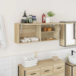Walplus Bathroom Wall Cabinet Sonoma Oak 100X25X40 Cm Engineered Wood - thumbnail 1