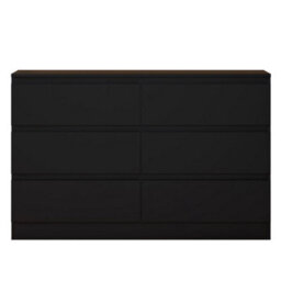 Fwstyle Carlton Black 6 Drawer Chest (H) 77Cm (W) 110Cm (D) 40Cm - thumbnail 6