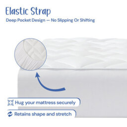 Belofay Fitted King Mattress Topper With Dual Filling Of Memory Foam Topper, 100% Cotton Top & 4000Gsm Polyester - thumbnail 4