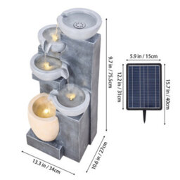 Breeins Must-Have Elegant Solar Powered Water Fountain Outdoor Gardening Decor, Modern Outdoor Aesthetic - thumbnail 9