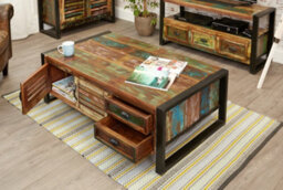 Baumhaus Urban Chic 4 Door 4 Drawers Large Coffee Table - thumbnail 3
