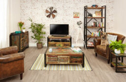 Baumhaus Urban Chic 4 Door 4 Drawers Large Coffee Table - thumbnail 4