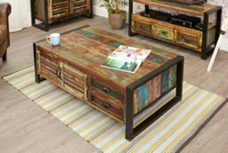 Baumhaus Urban Chic 4 Door 4 Drawers Large Coffee Table - thumbnail 1