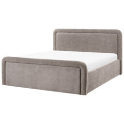 Beliani Ottoman Bed Fabric Viviers 160 X 200 Cm (Eu King Size) Taupe - thumbnail 5