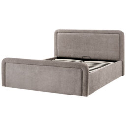 Beliani Ottoman Bed Fabric Viviers 160 X 200 Cm (Eu King Size) Taupe - thumbnail 4