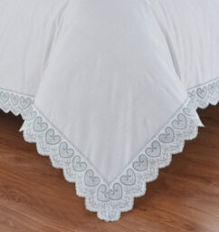 Rapport Home Elise Embroidered Floral Duvet Cover Set With Pillowcases Included (White) - thumbnail 3