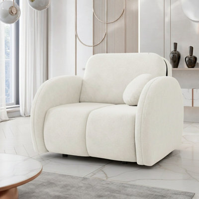 Armchair Convertible To Single Bed With Storage Viva Comfy I Cream - image 1