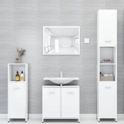 Berkfield Bathroom Cabinet White 30X30X95 Cm Engineered Wood - thumbnail 8