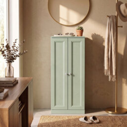 Homcom Narrow Bathroom Cabinet, Slim Storage Cabinet, Light Green - thumbnail 9
