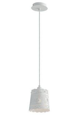 Luminosa Lighting Luminosa Cluny Dome Pendant Ceiling Light White 14X14Cm