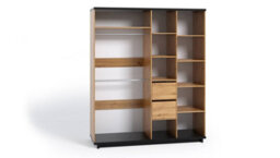 Arte Grand Ines 10 Hinged Wardrobe - Majestic Oak Artisan & Black - W1800mm X H2150mm X D600mm - thumbnail 2