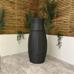 Outdoor Black Rattan Garden Patio Stackable Vase Bistro Chair And Table Set - thumbnail 4