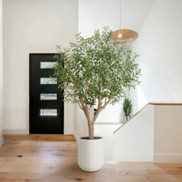Xample Artificial 8Ft Olive Tree In Cream Planter Premium Lifelike Faux Indoor Plant With Hand-Painted Trunk,easy Assembly,no Maintenance - thumbnail 2