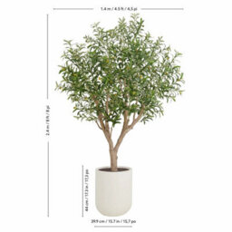 Xample Artificial 8Ft Olive Tree In Cream Planter Premium Lifelike Faux Indoor Plant With Hand-Painted Trunk,easy Assembly,no Maintenance - thumbnail 7