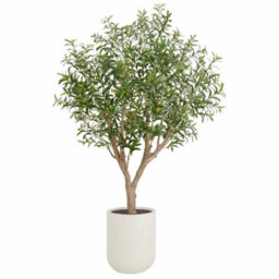 Xample Artificial 8Ft Olive Tree In Cream Planter Premium Lifelike Faux Indoor Plant With Hand-Painted Trunk,easy Assembly,no Maintenance - thumbnail 3