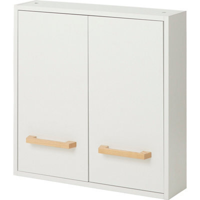 GoodHome Ladoga White Double Bathroom Wall Cabinet (H)60Cm (W)60Cm