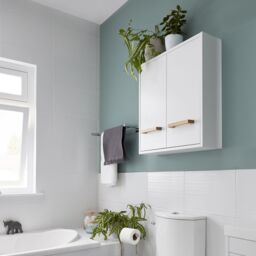 GoodHome Ladoga White Double Bathroom Wall Cabinet (H)60Cm (W)60Cm - thumbnail 4