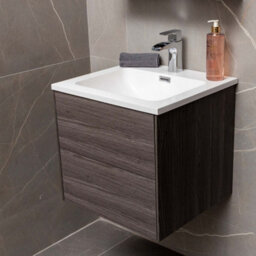 Plum&clay Borneo Dark Wood Wall Hung Vanity Unit & Basin Set (W)500mm (H)470mm - thumbnail 3