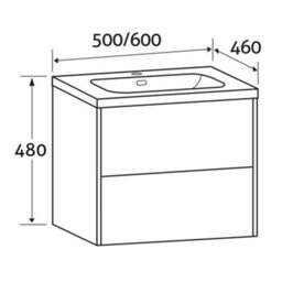 Plum&clay Borneo Dark Wood Wall Hung Vanity Unit & Basin Set (W)500mm (H)470mm - thumbnail 9