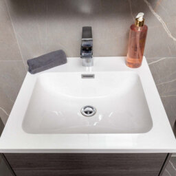 Plum&clay Borneo Dark Wood Wall Hung Vanity Unit & Basin Set (W)500mm (H)470mm - thumbnail 8