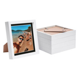 "Nicola Spring 8 X 8"" Photo Frames - Black Mount 3D Photo Frame Picture Frame Box Portrait Display Case & Spacer (6 X 6"" Mount) X5" - thumbnail 1