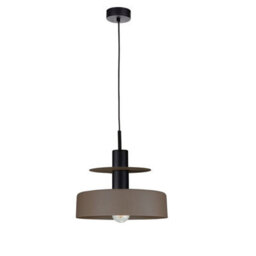 Luminosa Lighting Luminosa Solea Dome Pendant Ceiling Light Brown, Black 1X E27 - thumbnail 1