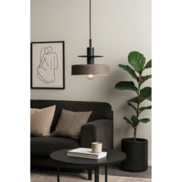 Luminosa Lighting Luminosa Solea Dome Pendant Ceiling Light Brown, Black 1X E27 - thumbnail 2
