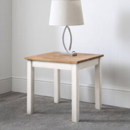 Julian Bowen Coxmoor Square Ivory And Oak Wooden Side Table, Two Tone, Height: 48 X Width: 50 X Depth: 50Cm - thumbnail 1