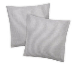 Allure Bath Fashions Hotel Waffle Cushion Covers Two Pack - Dove Grey, 50 X 50Cm - thumbnail 1