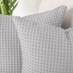 Allure Bath Fashions Hotel Waffle Cushion Covers Two Pack - Dove Grey, 50 X 50Cm - thumbnail 2