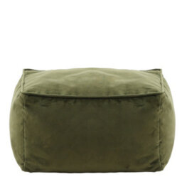 icon Amara Velvet Bean Bag Pouffe Olive Green